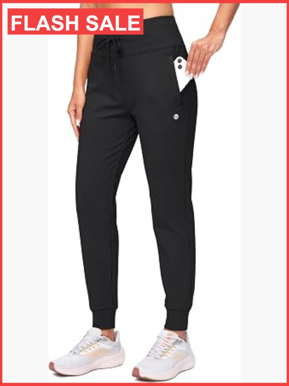 Fleece Lined Joggers High Waisted Water Resistant Thermal Winter Pockets